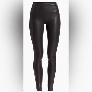 SPANX Faux Leather Black Leggings Women’s Sz M *Q26